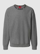 HUGO Strickpullover mit Logo-Stitching Modell 'Smarlo' in Mittelgrau M...