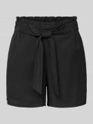 Tom Tailor Denim Shorts aus Lyocell mit Bindegürtel in Black, Größe XL