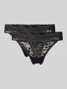 Snocks String aus Spitze im 2er-Pack in Black, Größe L
