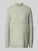 QS Strickpullover mit Stehkragen und Woll-Anteil in Hellgruen, Größe L