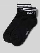 Snocks Socken mit Label-Schriftzug Modell 'Retro Ankle' im 2er-Pack in...
