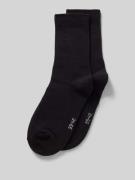 Snocks Socken mit Label-Stitching im 2er-Pack in Black, Größe 39-42