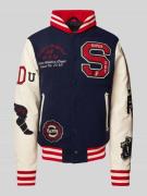 Superdry College-Jacke aus Woll-Mix mit Stehkragen in Marine, Größe L