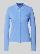 Polo Ralph Lauren Longsleeve mit Label-Stitching in Blau, Größe XS