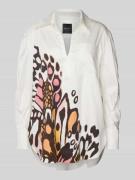 Marc Cain Regular Fit Bluse mit Umlegekragen in Offwhite, Größe 34