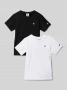 CHAMPION T-Shirt mit Label-Print im 2er-Pack in Weiss, Größe 128