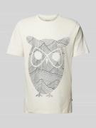 Knowledge Cotton Apparel T-Shirt mit Motiv-Print in Offwhite, Größe L