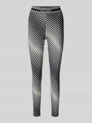 Marc Cain Skinny Fit Leggings mit elastischem Label-Bund in Black, Grö...