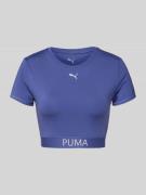 PUMA PERFORMANCE Cropped T-Shirt mit Logo-Print in Rauchblau, Größe L