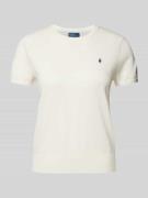 Polo Ralph Lauren Strickshirt mit Logo-Stitching in Offwhite, Größe L