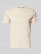 Guess Activewear T-Shirt mit Label-Print Modell 'ALPHY' in Beige, Größ...