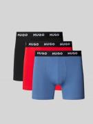 HUGO Boxershorts mit elastischem Logo-Bund im 3er-Pack in Rot, Größe S