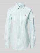 Polo Ralph Lauren Slim Fit Hemdbluse mit Logo-Stitching in Gruen, Größ...