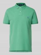 Polo Ralph Lauren Slim Fit Poloshirt mit Label-Stitching in Gruen, Grö...