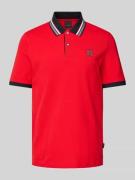bugatti Regular Fit Poloshirt mit Label-Badge in Rot, Größe M