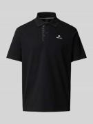 FIRE + ICE Poloshirt mit Label-Print Modell 'Ramon' in Black, Größe L