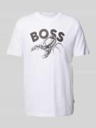 BOSS Orange T-Shirt mit Label-Motiv-Print Modell 'Bossfish' in Weiss, ...