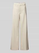 Stefanel Wide Leg Stoffhose mit Leinen-Anteil in Offwhite, Größe 40