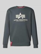 Alpha Industries 'BASIC SWEATER' mit Logo-Print in Dunkelgrau, Größe L