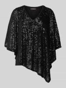 Vera Mont Blusenshirt mit Pailletten und V-Ausschnitt in Black, Größe ...