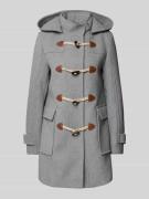 WHITE LABEL Dufflecoat mit Pattentaschen in Hellgrau, Größe 34