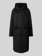 WHITE LABEL Mantel mit Kapuze in Black, Größe 36