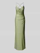 V.M. Abendkleid mit Raffungen in Gruen, Größe 44