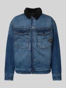 G-Star Raw Jeansjacke mit Futter aus Kunstfell in Dunkelblau, Größe L