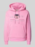 Gant Hoodie mit Label-Stitching in Pink, Größe XL