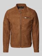 Jack & Jones Jacke in Leder-Optik Modell 'JEROCKY' in Cognac, Größe L