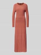 Stefanel Strickkleid mit Rundhalsausschnitt in Cognac, Größe L