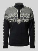 Dale of Norway Wollpullover mit Troyer-Kragen in Black, Größe M