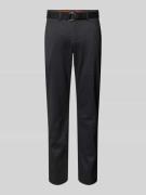 MCNEAL Slim Fit Chino mit Gürtel in Dunkelgrau, Größe 42