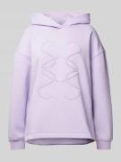 Smith and Soul Hoodie mit Label-Stitching in Flieder, Größe M