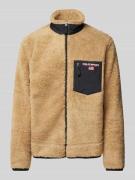 Polo Sport Sweatjacke aus Teddyfell in Khaki, Größe S