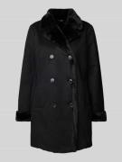 Lauren Ralph Lauren Webpelzmantel mit Reverskragen in Black, Größe M