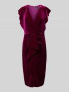 Adrianna Papell Cocktailkleid in Wickel-Optik in Bordeaux, Größe 40