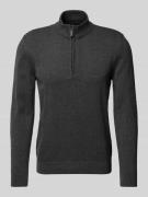 Barbour Strickpullover mit Troyer-Kragen in Anthrazit, Größe XL