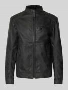 Tom Tailor Regular Fit Jacke in Lederoptik aus reiner Viskose mit gest...