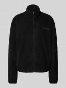 Review Fleecejacke mit Label-Patch in Black, Größe S