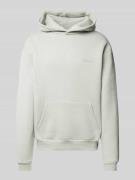 REVIEW Hoodie mit Label-Print in Hellgrau, Größe M