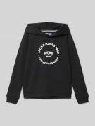 Jack & Jones Hoodie mit Label-Print Modell 'SIMON' in Black, Größe 164