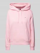 Tommy Jeans Hoodie mit Logo-Stitching in Hellrosa, Größe XS