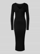 comma Midikleid mit V-Ausschnitt in Black, Größe 44