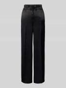 comma Wide Leg Hose mit elastischem Bund in Black, Größe 36/32
