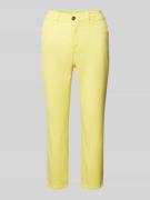 Oui Slim Fit Hose mit verkürztem Schnitt in Hellgelb, Größe 36