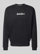 CARLO COLUCCI Sweatshirt mit Label-Print in Black, Größe S