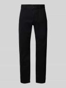 BOSS Orange Slim Fit Chino mit Bundfalten in Black, Größe 33/34