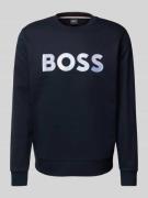 BOSS Sweatshirt mit Label-Stitching Modell 'Soleri' in Marine, Größe L