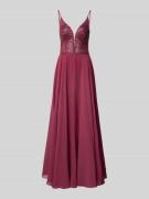 Hey Kyla Abendkleid mit Paillettenbesatz in Dunkelrot, Größe 32